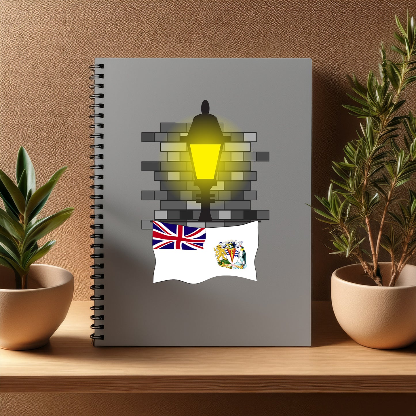 British Antarctic Territory Street Lamp Bricks Notebook
