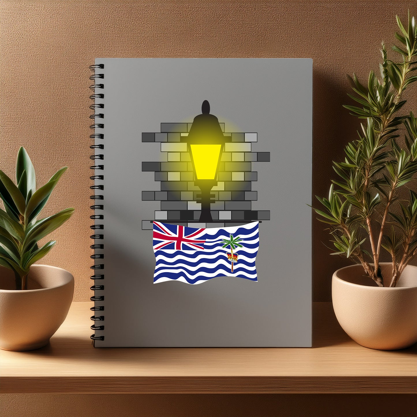 British Indian Ocean Territory Street Lamp Bricks Notebook