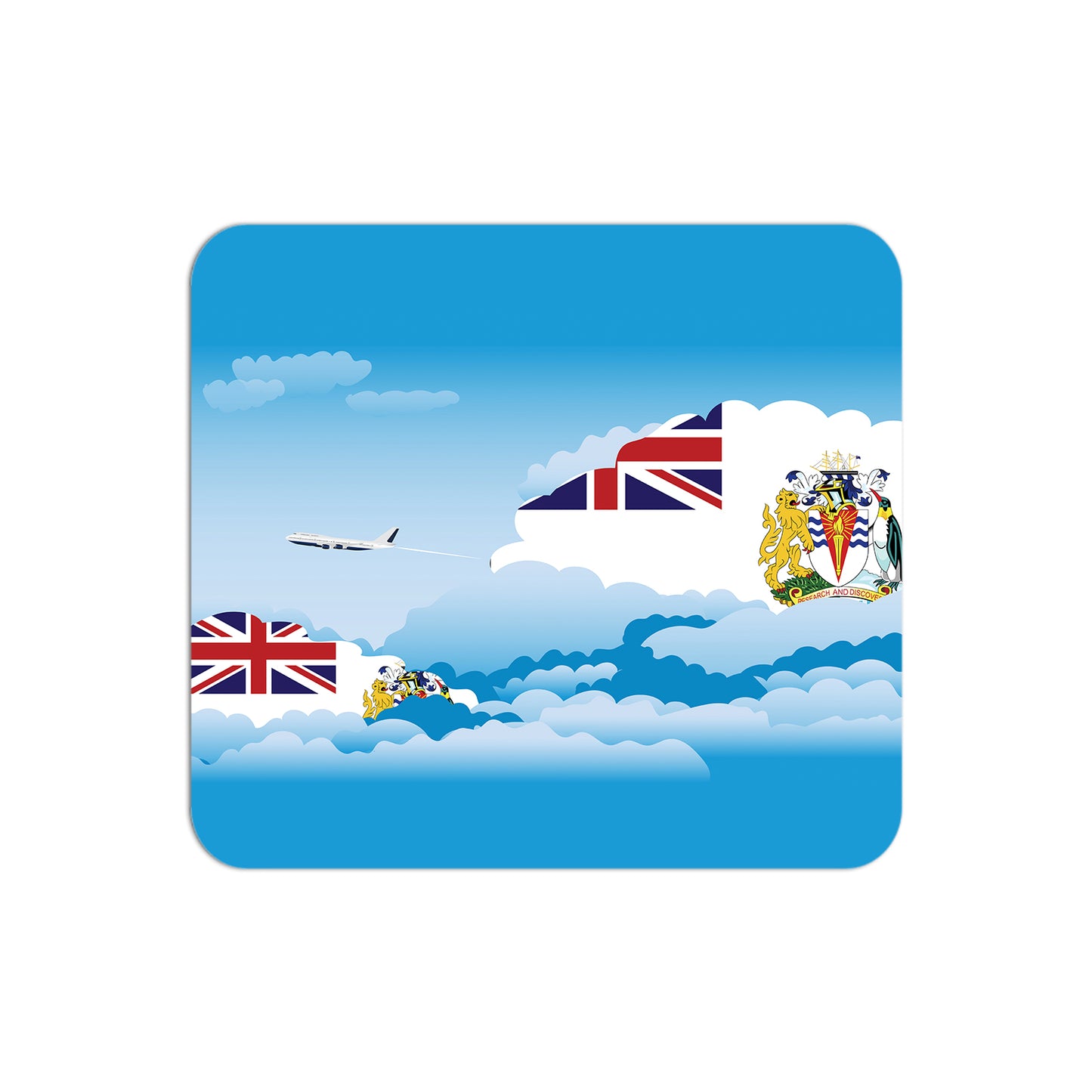 British Antarctic Territory Airplane Airport Flight Day Clouds Mousepad