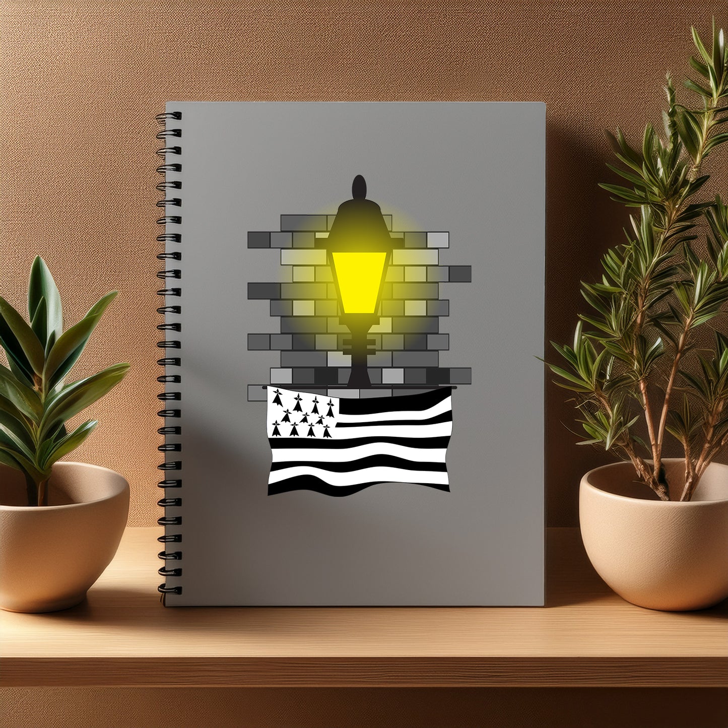 Brittany Street Lamp Bricks Notebook