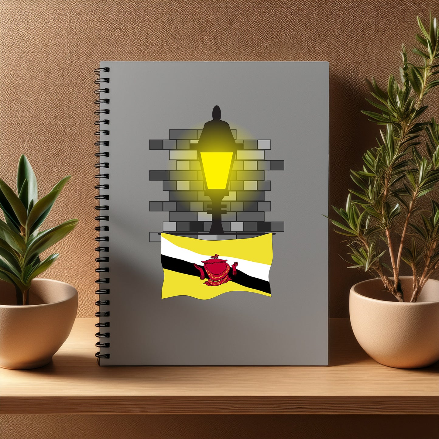 Brunei Street Lamp Bricks Notebook