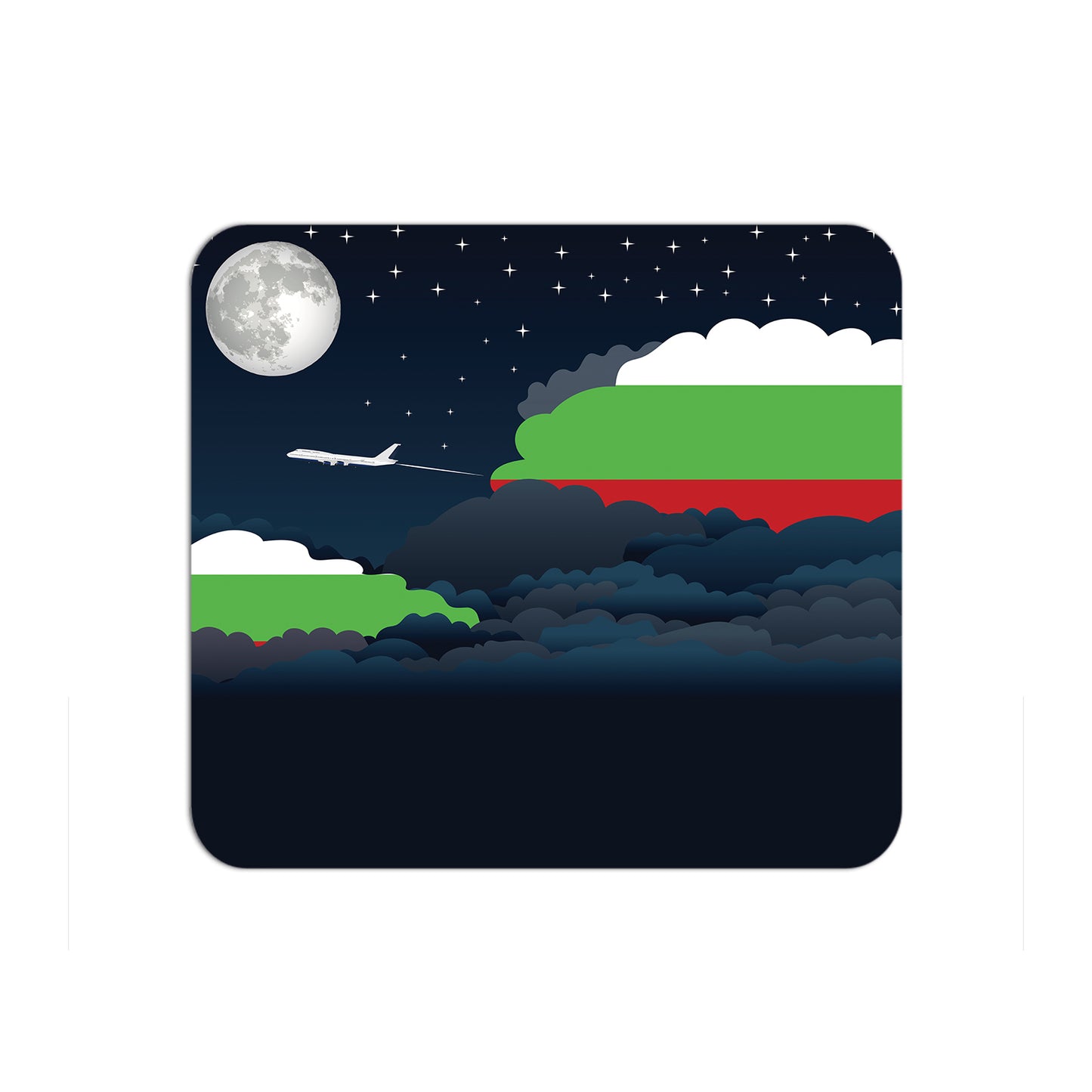 Bulgaria Airplane Airport Flight Night Clouds Mousepad