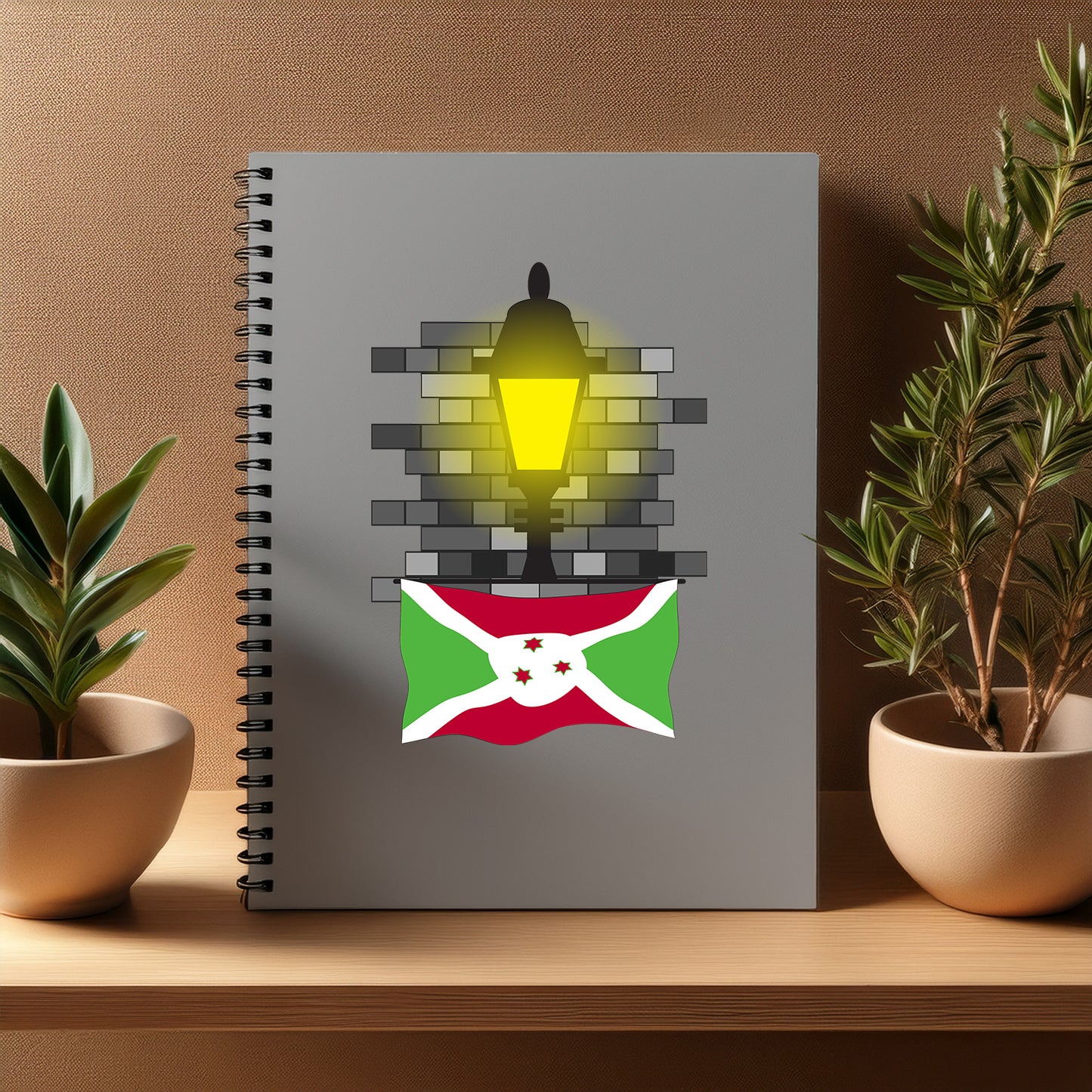 Burundi Street Lamp Bricks Notebook