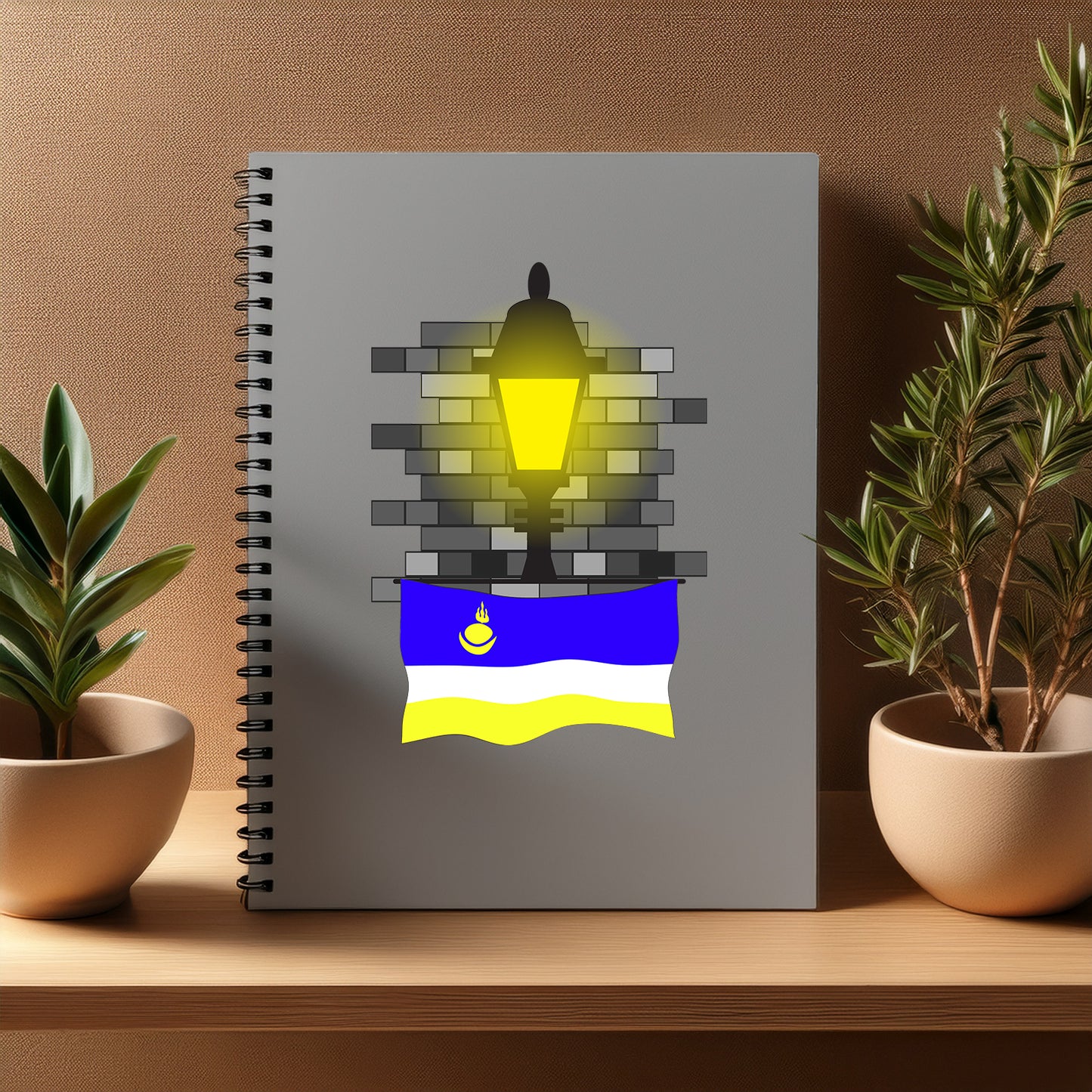 Buryatia Street Lamp Bricks Notebook