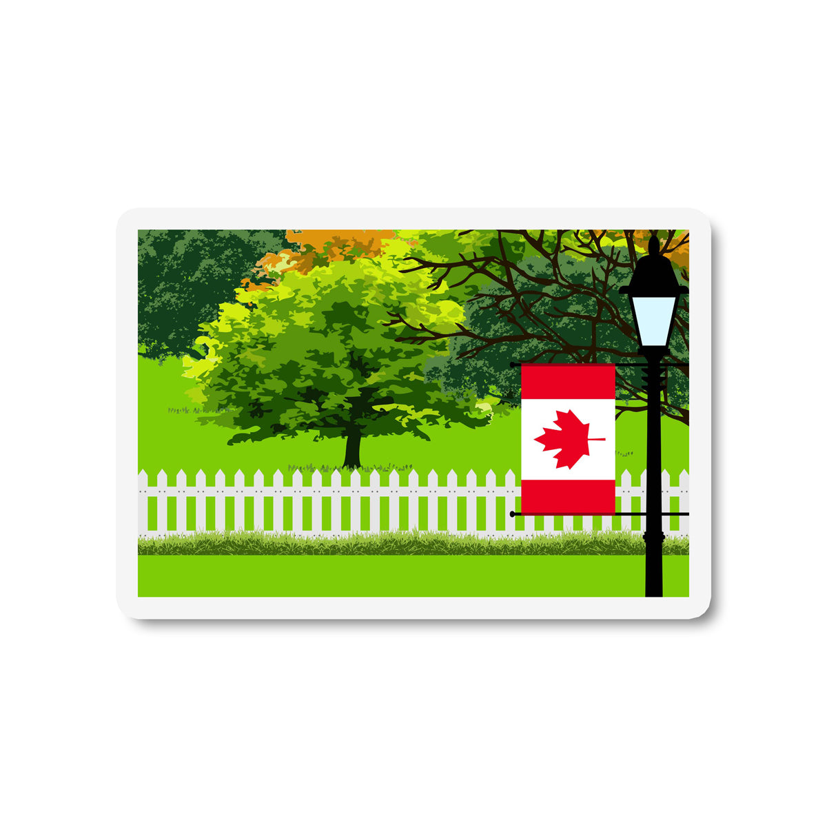 Canada Trees and Street Lamp Sticker