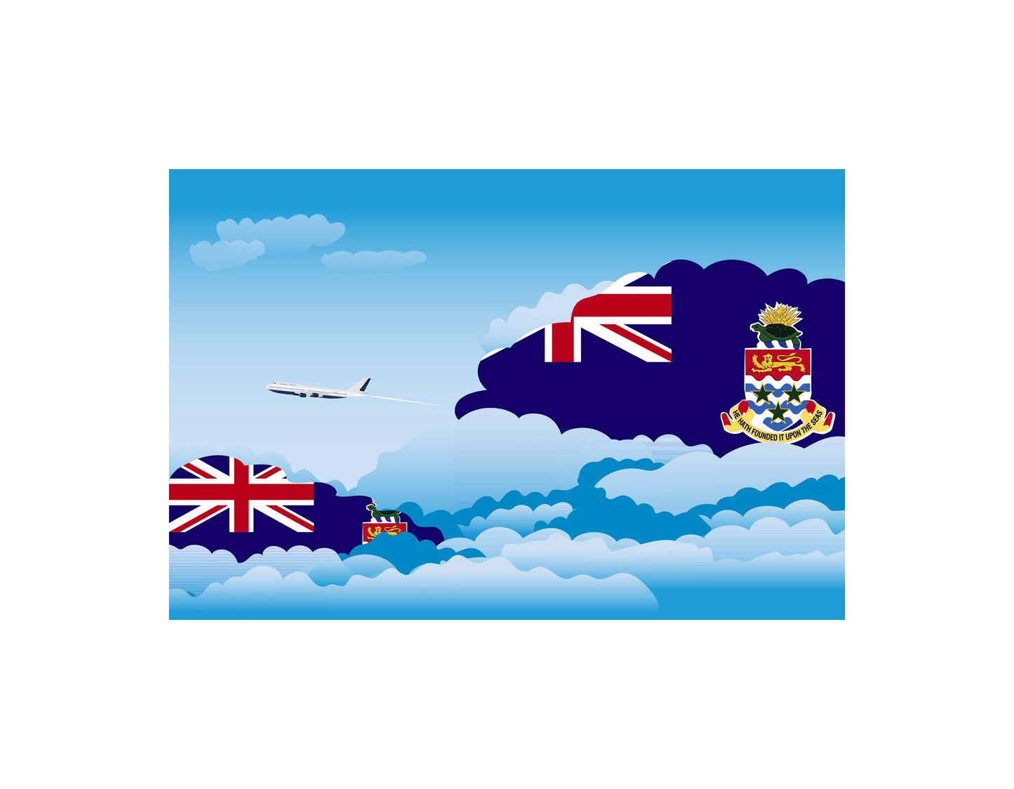 Cayman Islands Day Clouds Blanket Throw