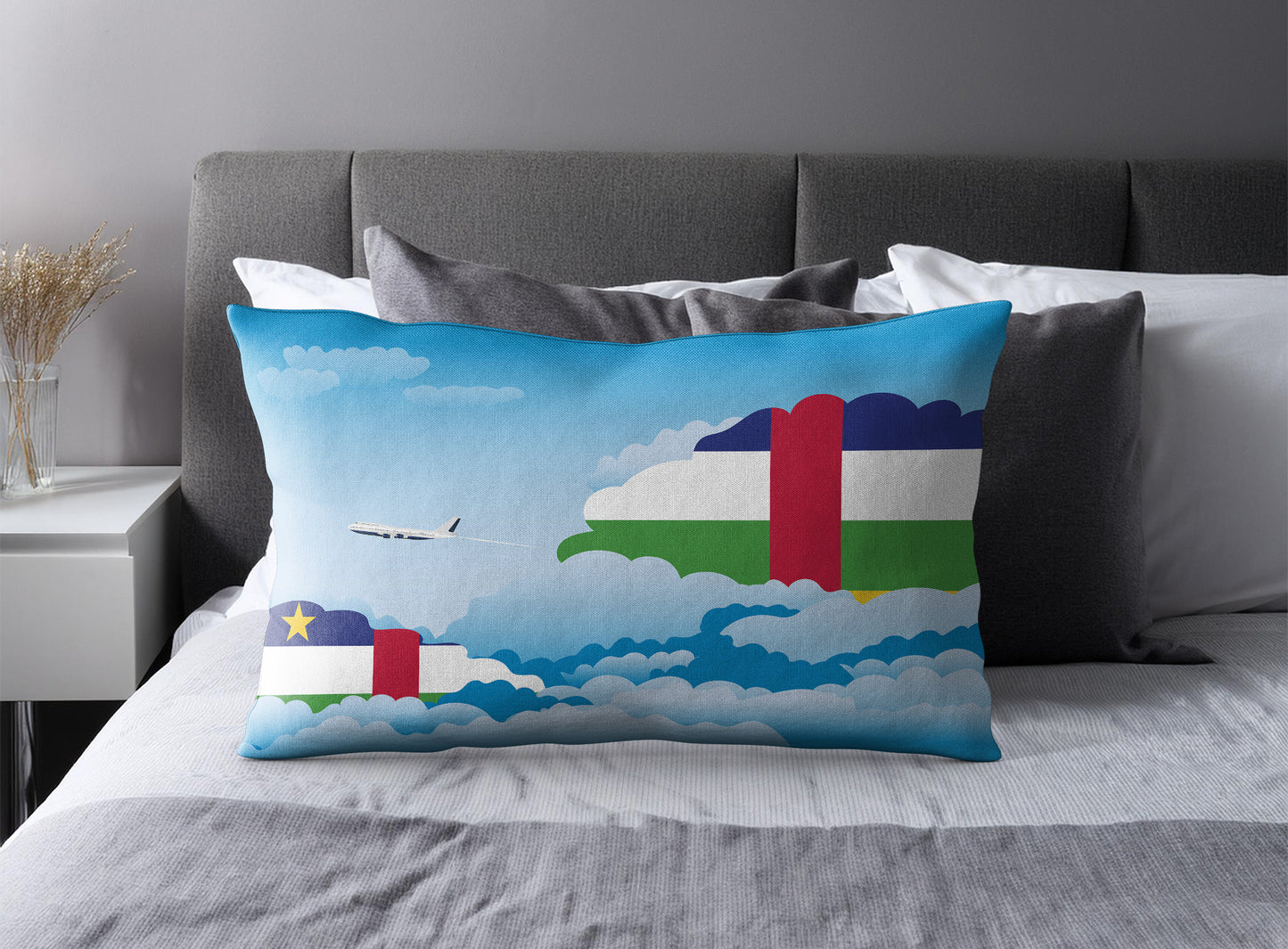 Central African Republic Day Clouds Pillow Case and Pillow Throw