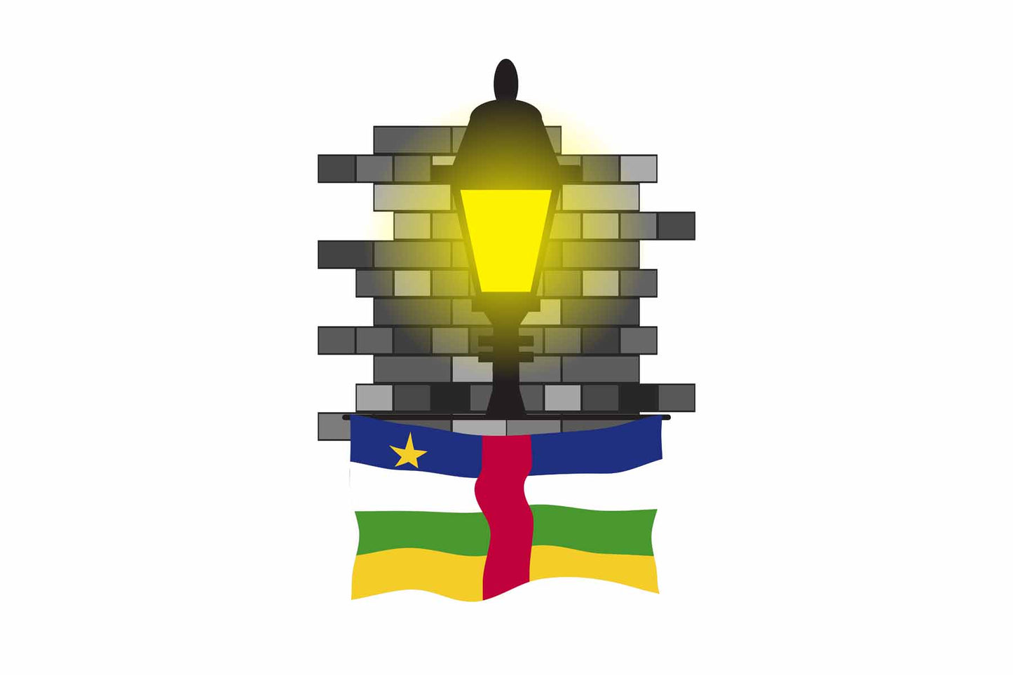 Central African Republic Street Lamp Bricks Fridge Magnet
