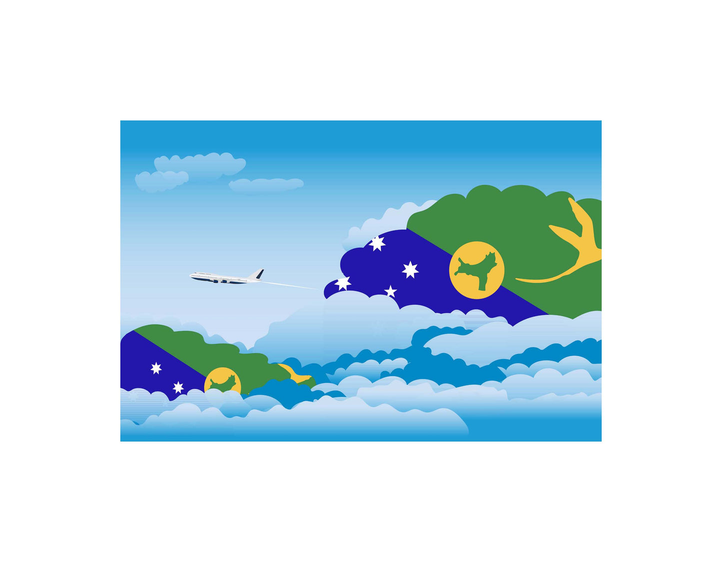 Christmas Island Day Clouds Blanket Throw