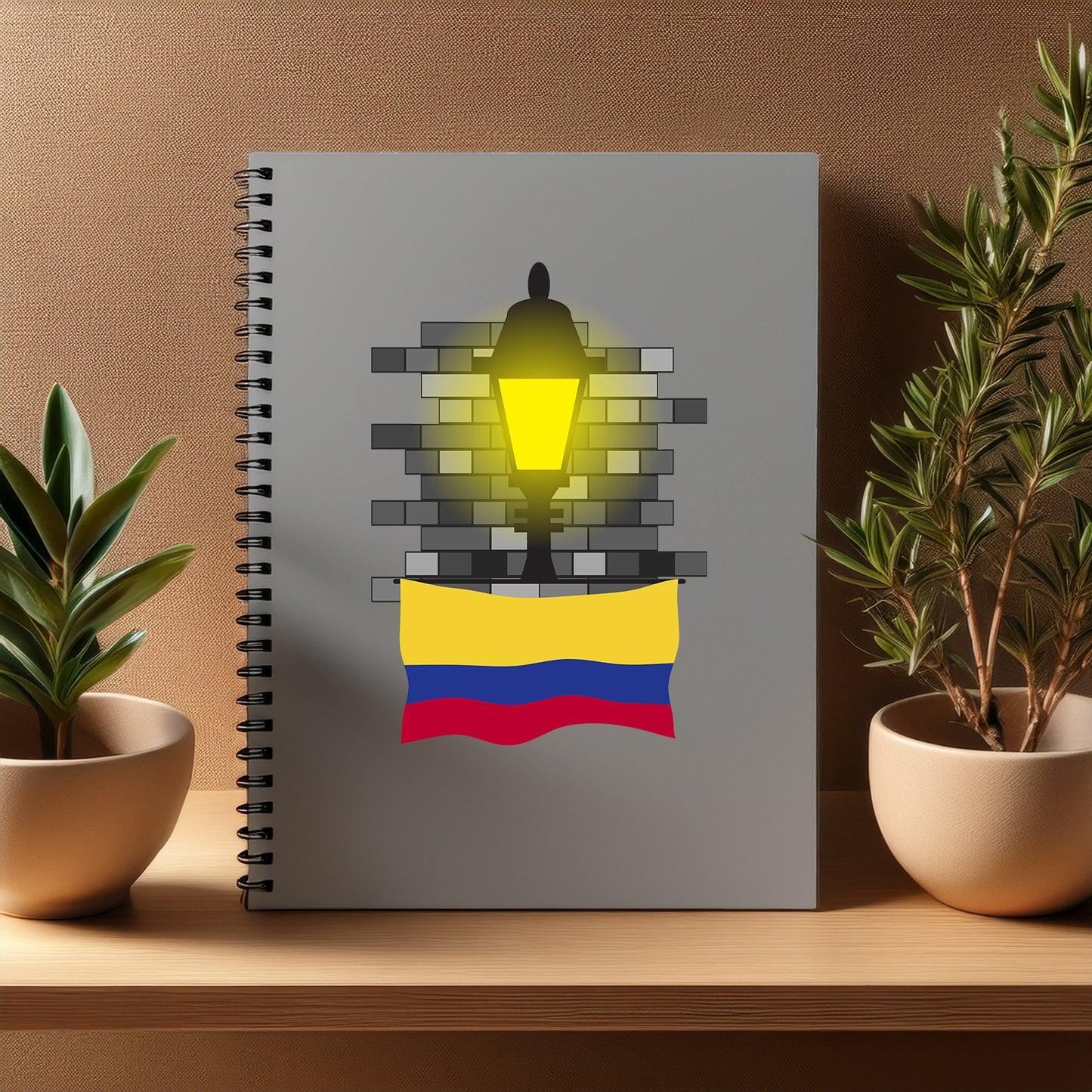 Colombia Street Lamp Bricks Notebook