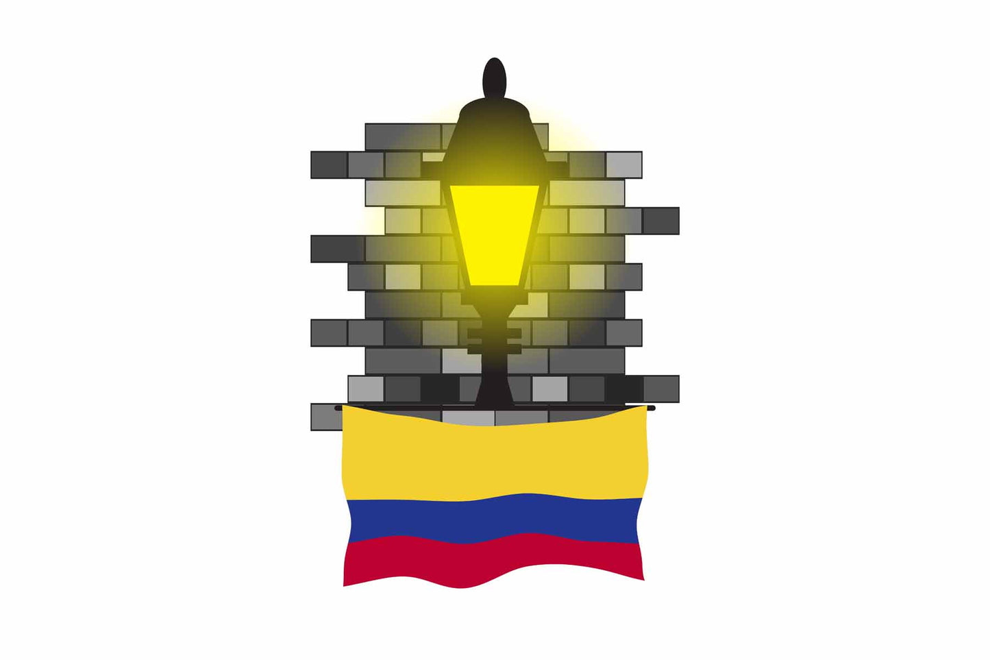 Colombia Street Lamp Bricks Fridge Magnet