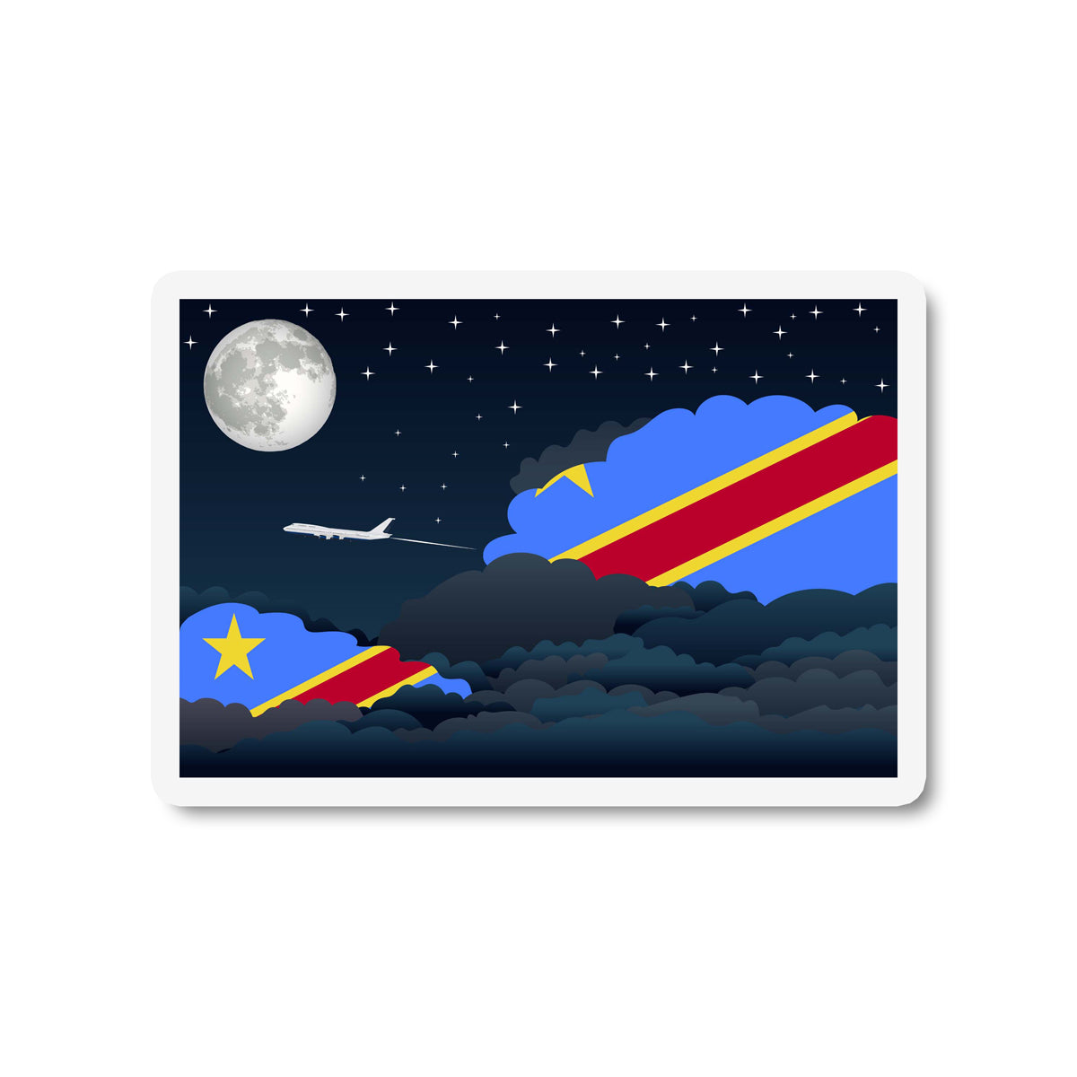 Congo Democratic Republic of the Night Clouds Fridge Magnet
