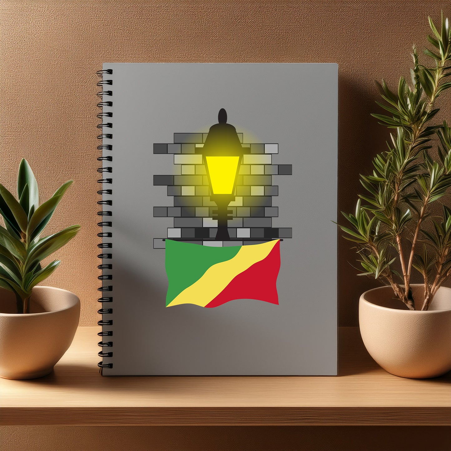 Congo Republic of the Street Lamp Bricks Notebook