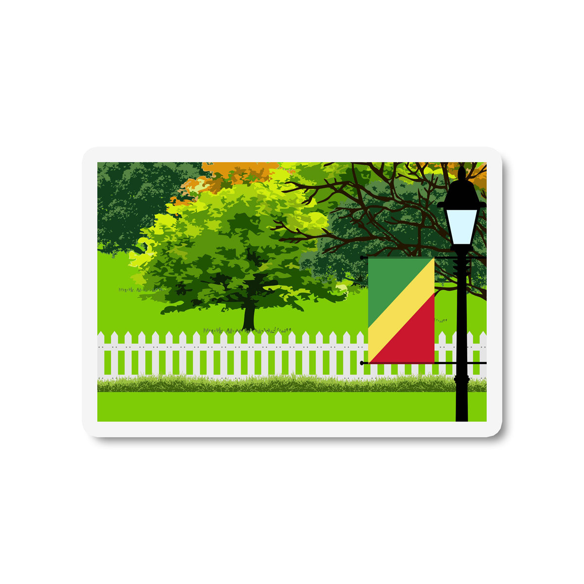Congo Republic of the Trees Street Lamp Fridge Magnet