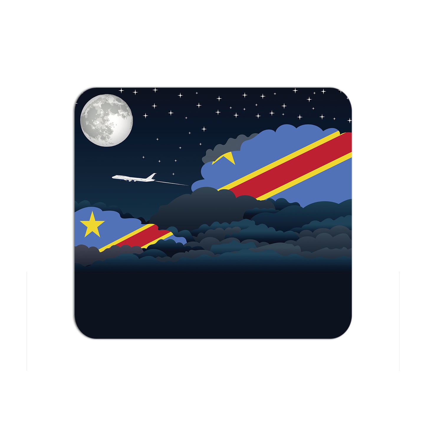 Congo Democratic Republic of the Airplane Airport Flight Night Clouds Mousepad