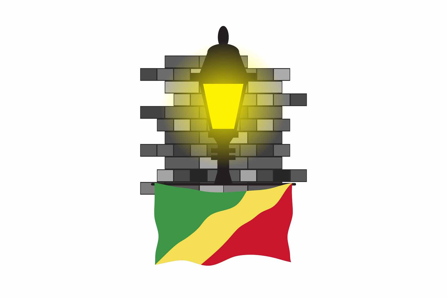 Congo Republic of the Street Lamp Bricks Fridge Magnet