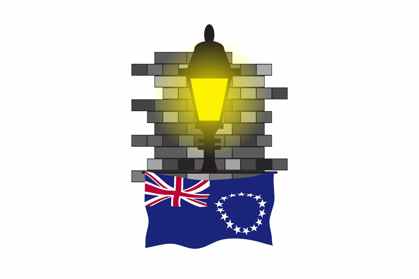 Cook Islands Street Lamp Bricks Fridge Magnet