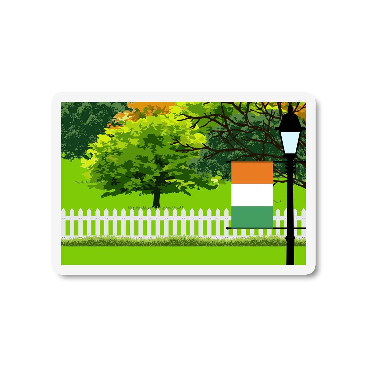 Cote DIvoire Trees Street Lamp Fridge Magnet
