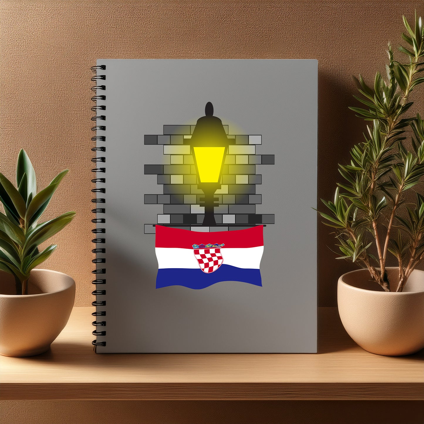 Croatia Street Lamp Bricks Notebook