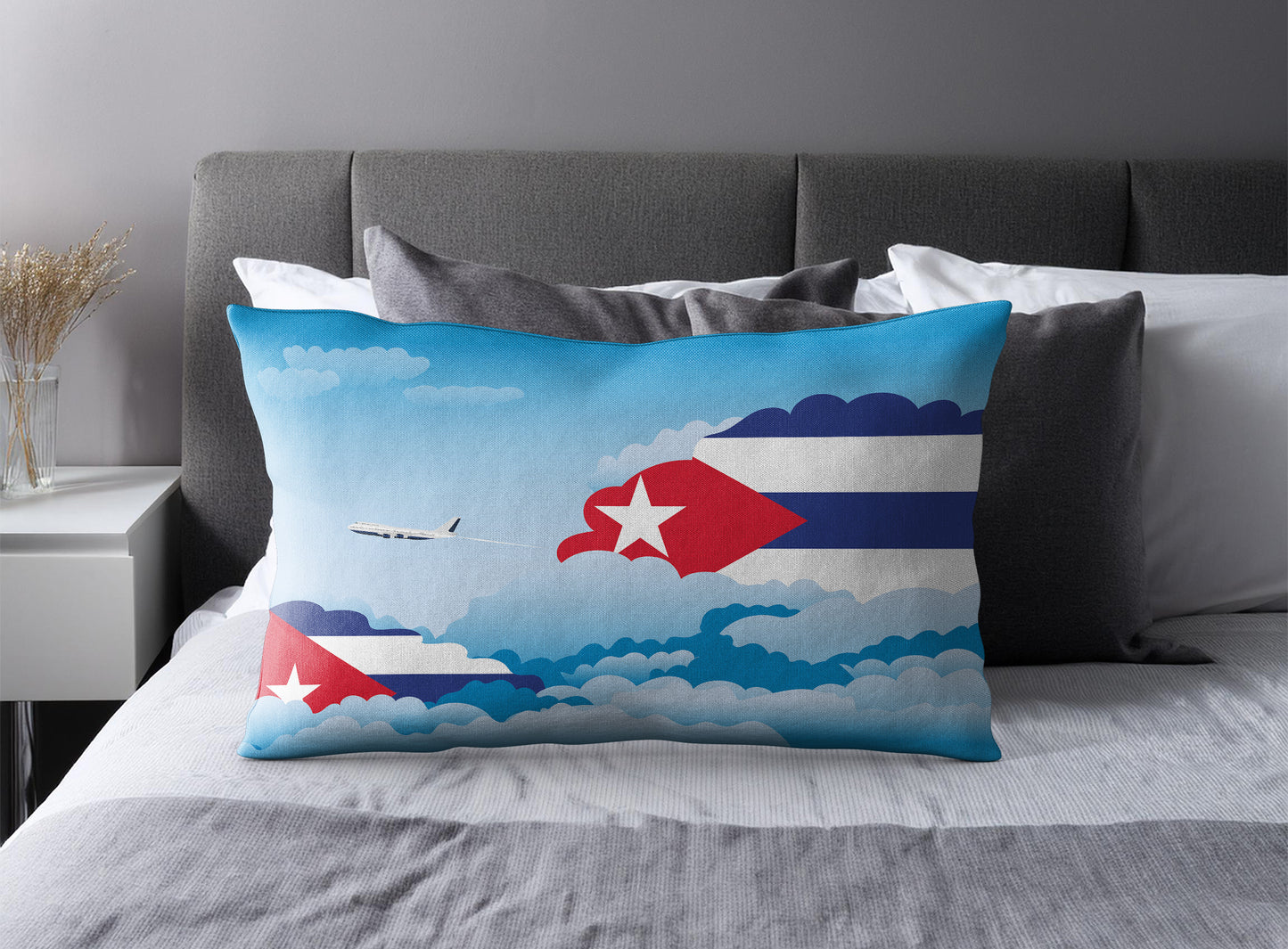 Cuba Day Clouds Pillow Case and Pillow Throw