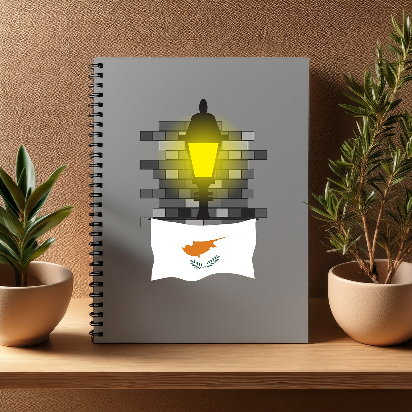 Cyprus Street Lamp Bricks Notebook