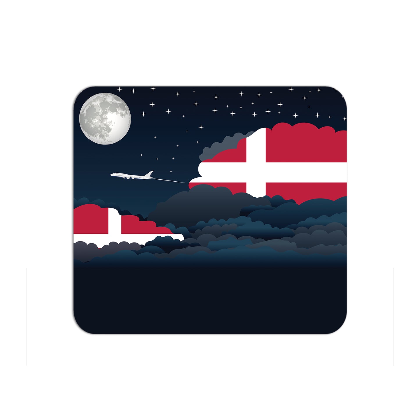 Denmark Airplane Airport Flight Night Clouds Mousepad