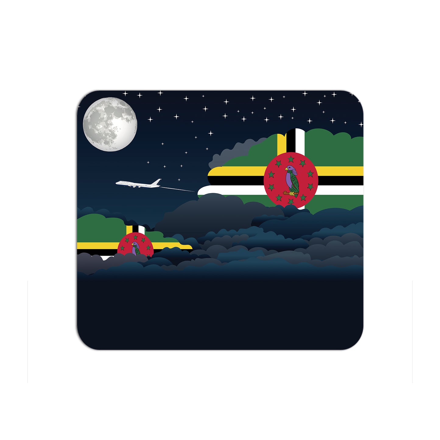 Dominica Airplane Airport Flight Night Clouds Mousepad