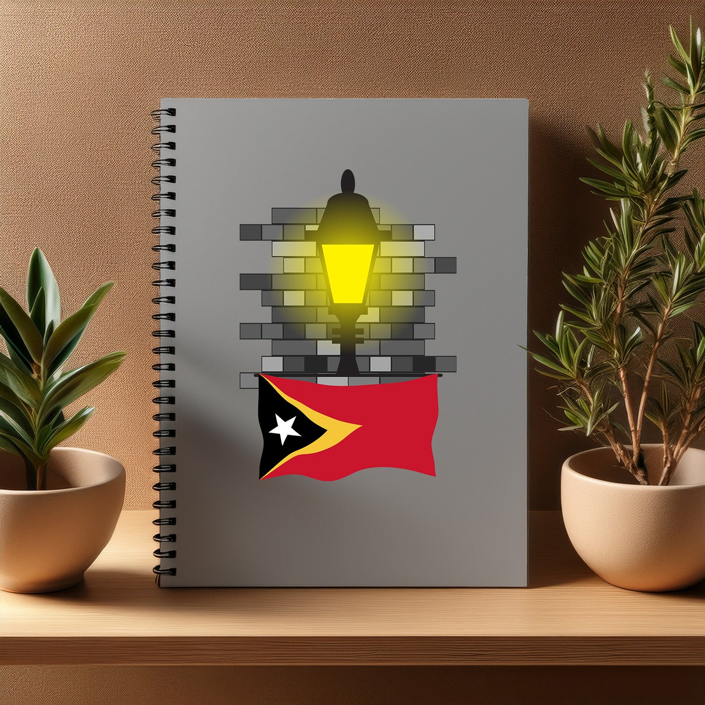 East Timor Street Lamp Bricks Notebook