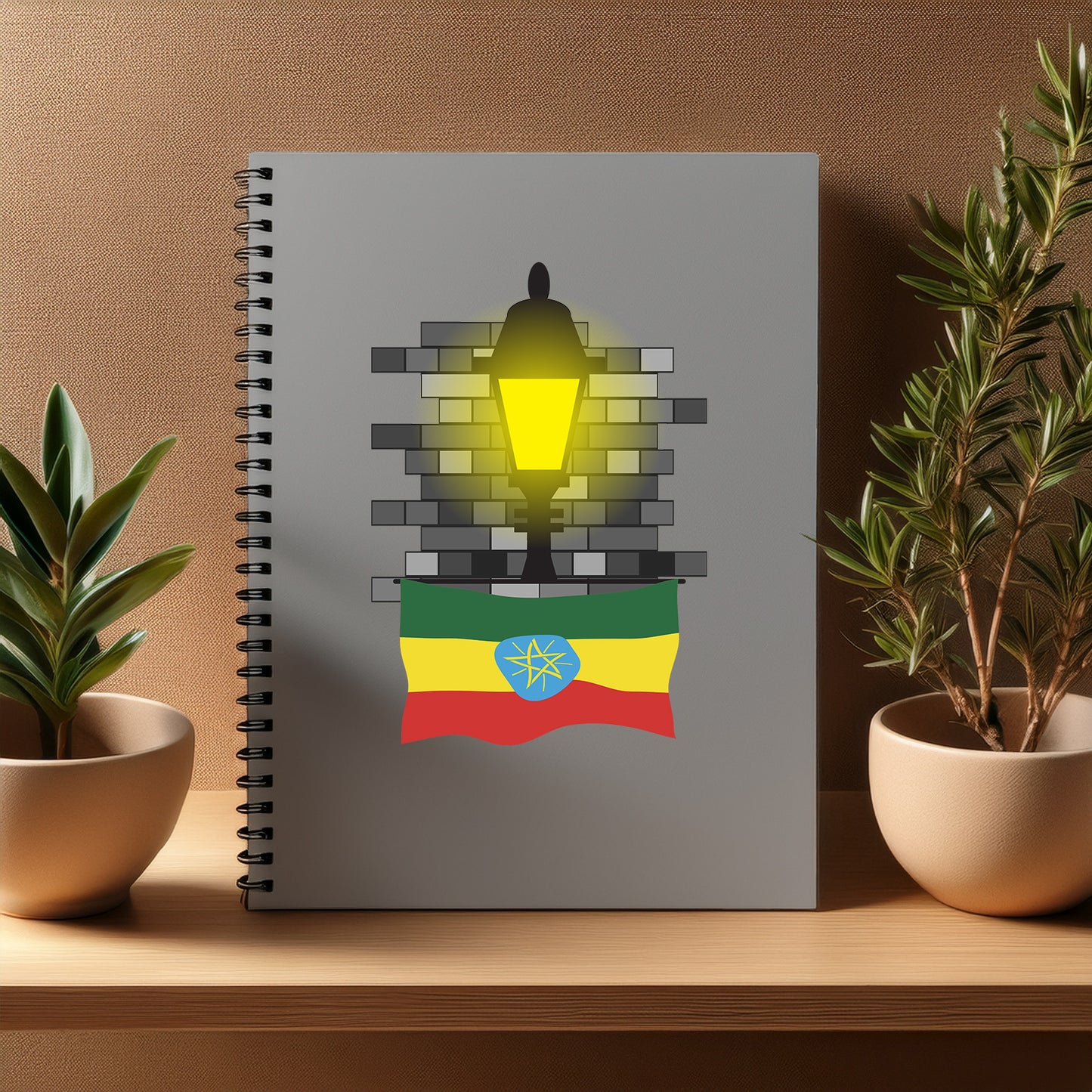 Ethiopia Street Lamp Bricks Notebook