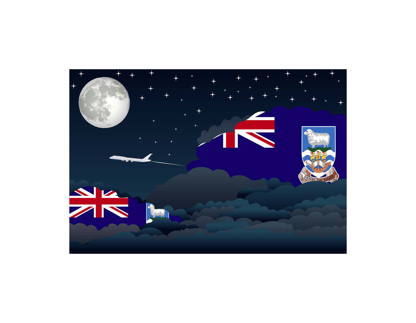Falkland Islands Night Clouds Blanket Throw