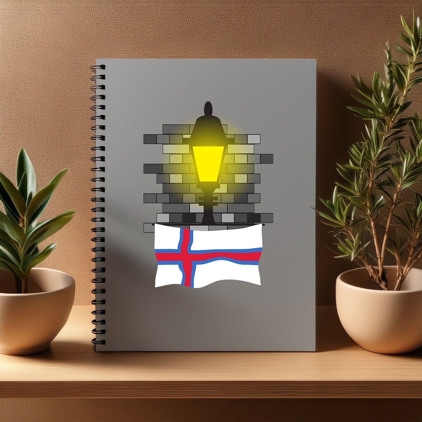 Faroe Islands Street Lamp Bricks Notebook