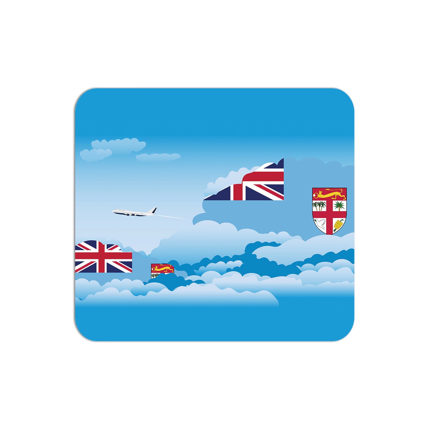 Fiji Airplane Airport Flight Day Clouds Mousepad