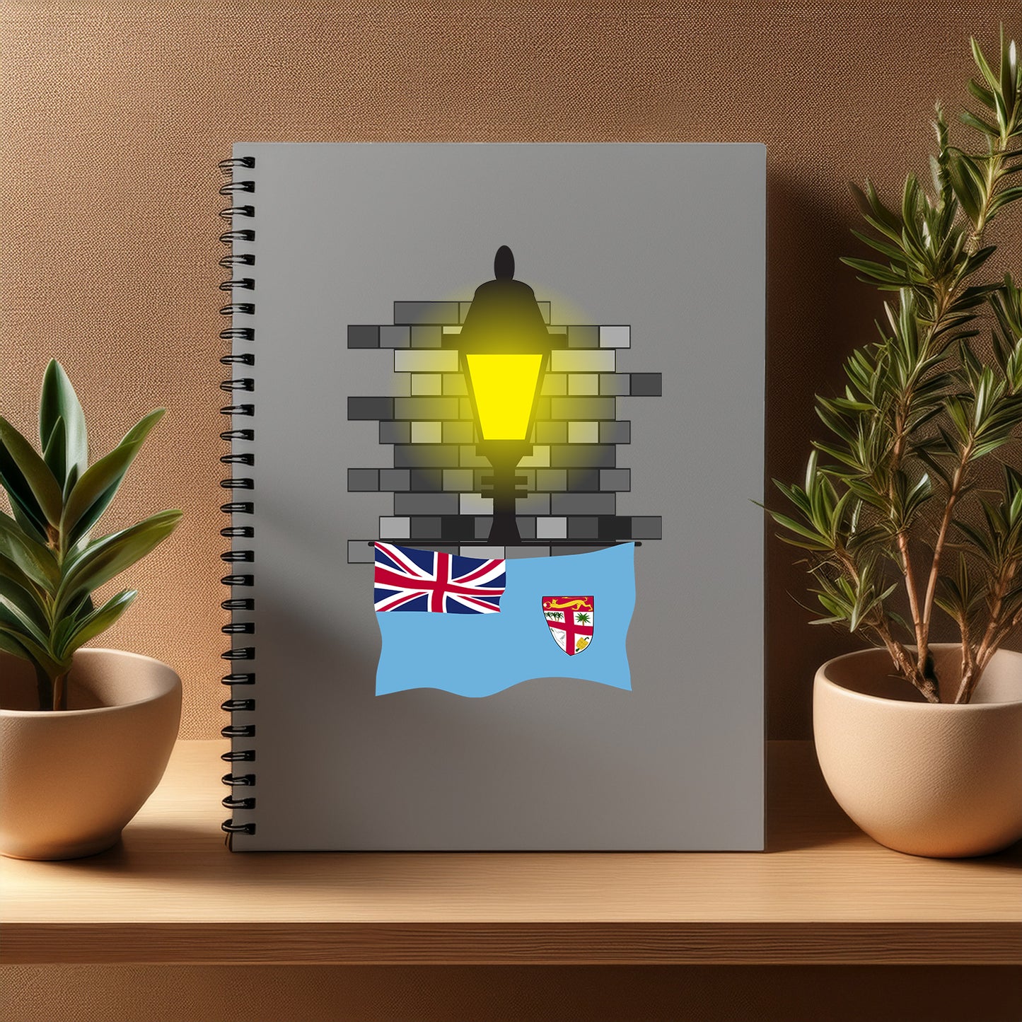 Fiji Street Lamp Bricks Notebook