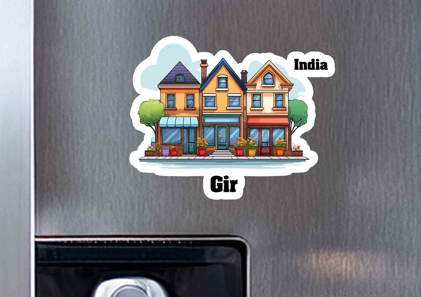 Gir Three Home Office Shop Fridge Magnet