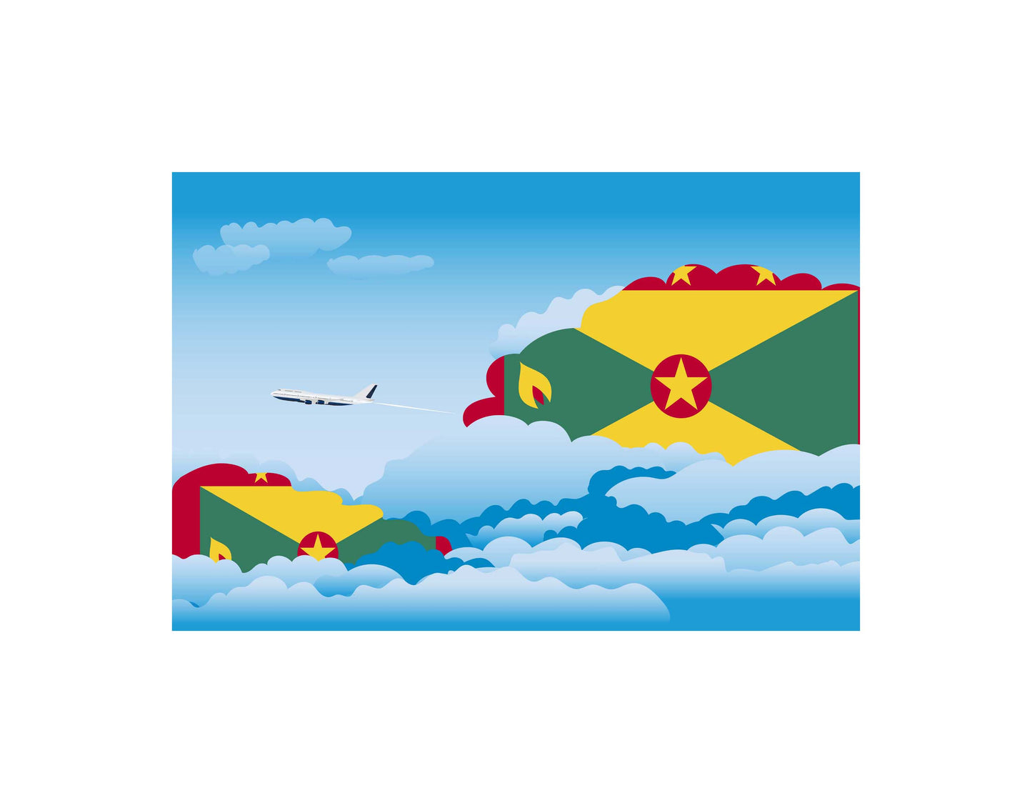 Grenada Day Clouds Blanket Throw