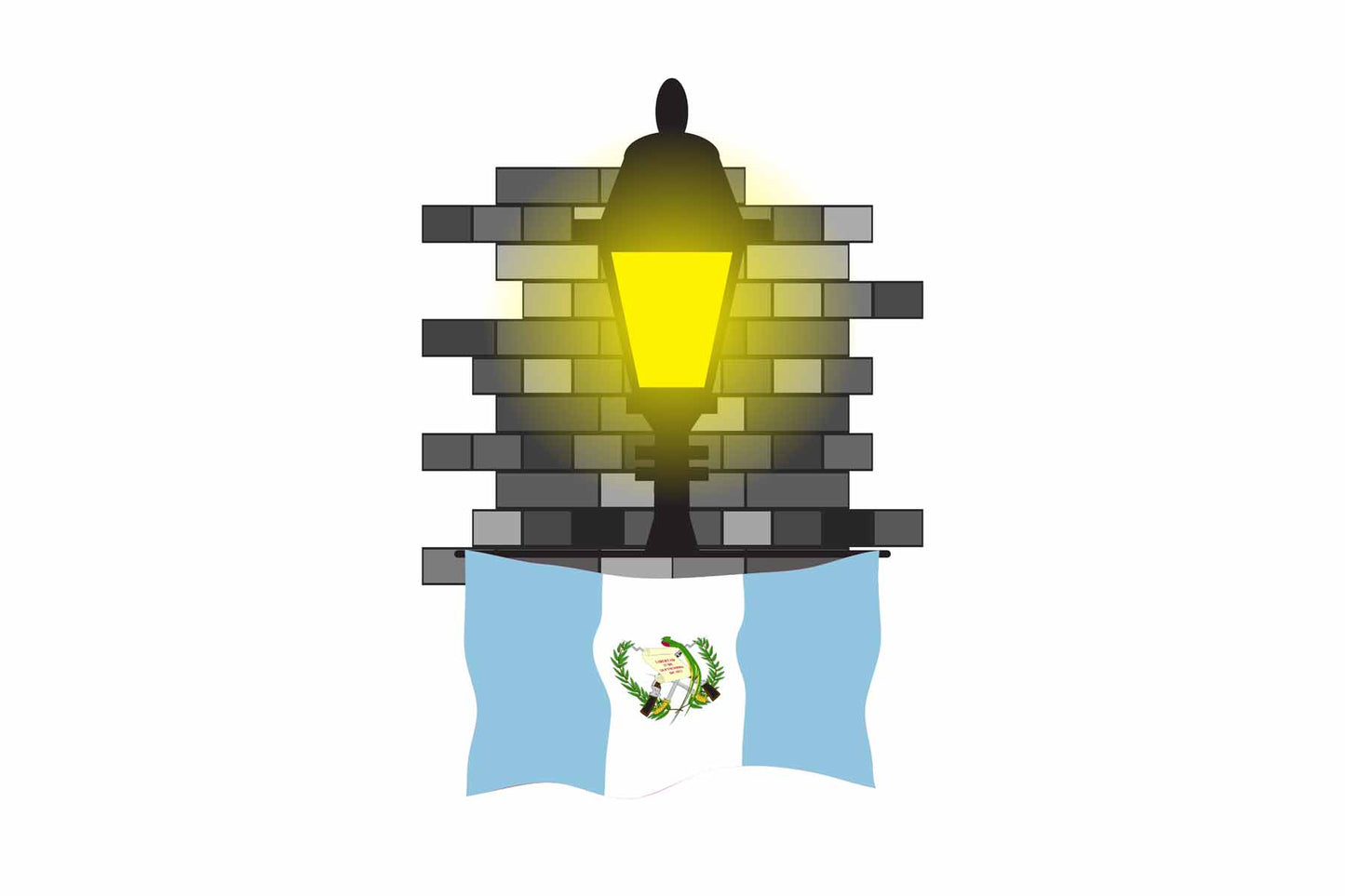 Guatemala Street Lamp Bricks Fridge Magnet