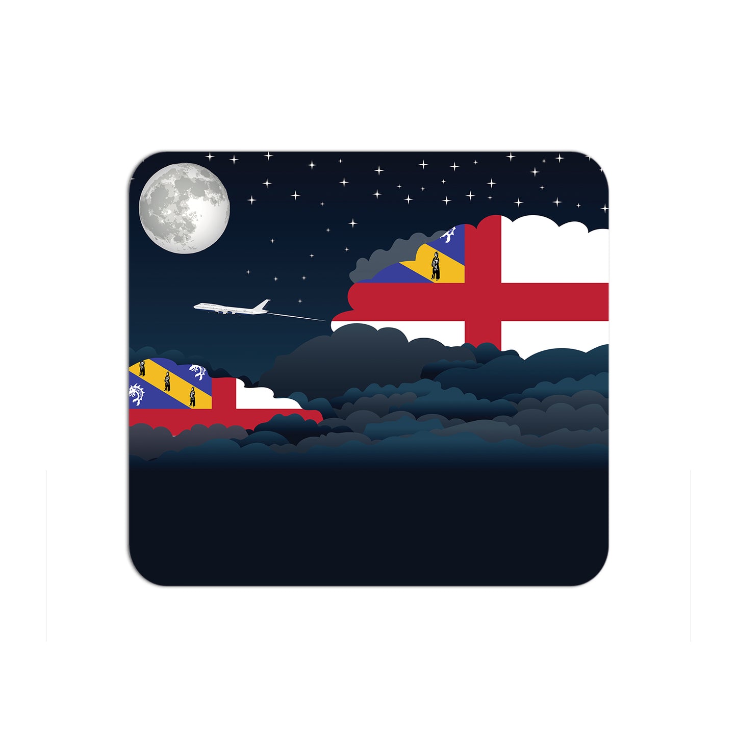 Herm Airplane Airport Flight Night Clouds Mousepad