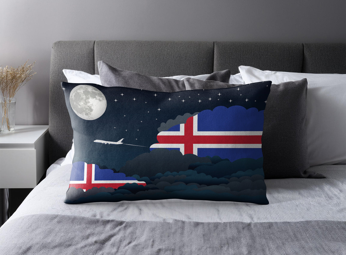 Iceland Night Clouds Pillow Case and Pillow Throw