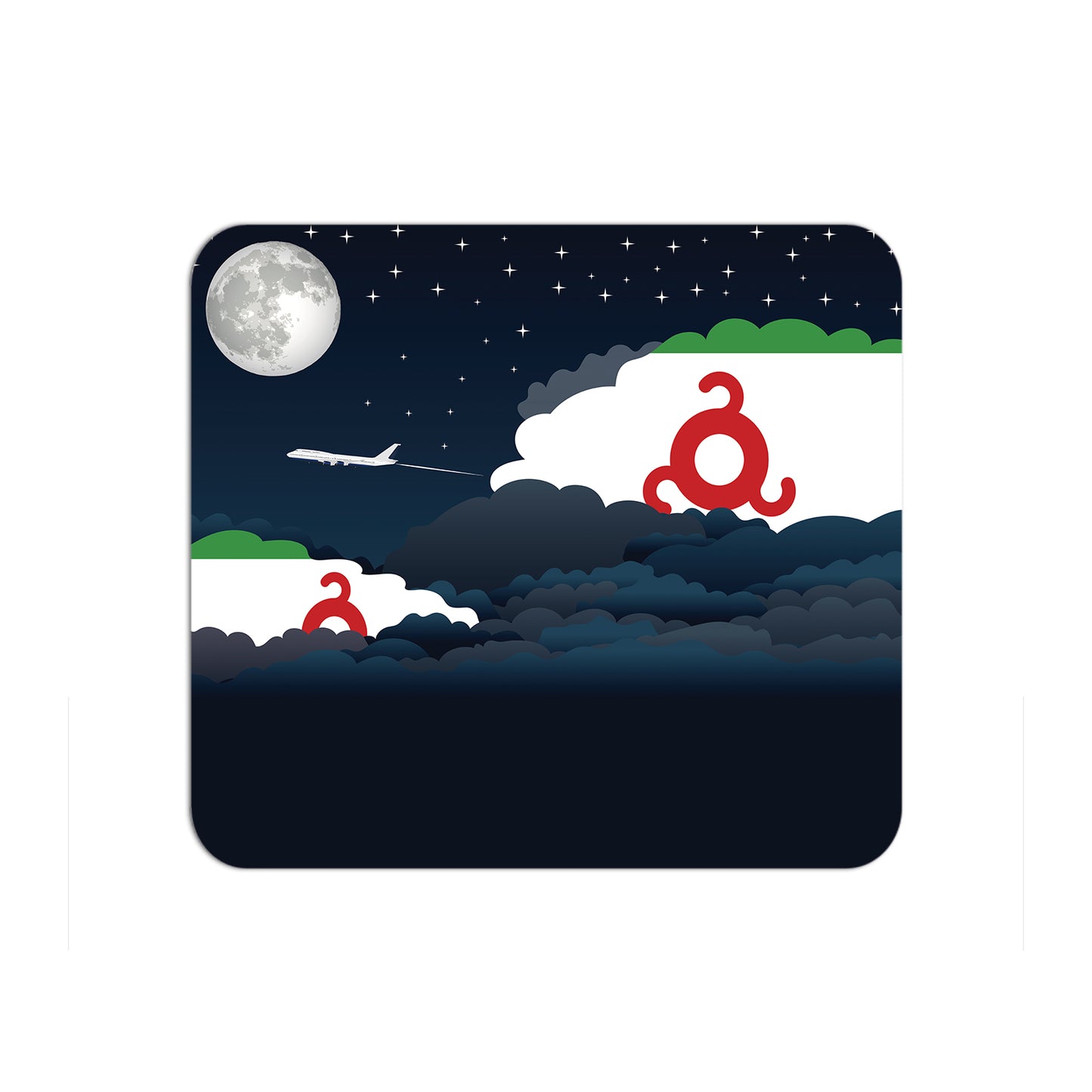 Ingushetia Airplane Airport Flight Night Clouds Mousepad