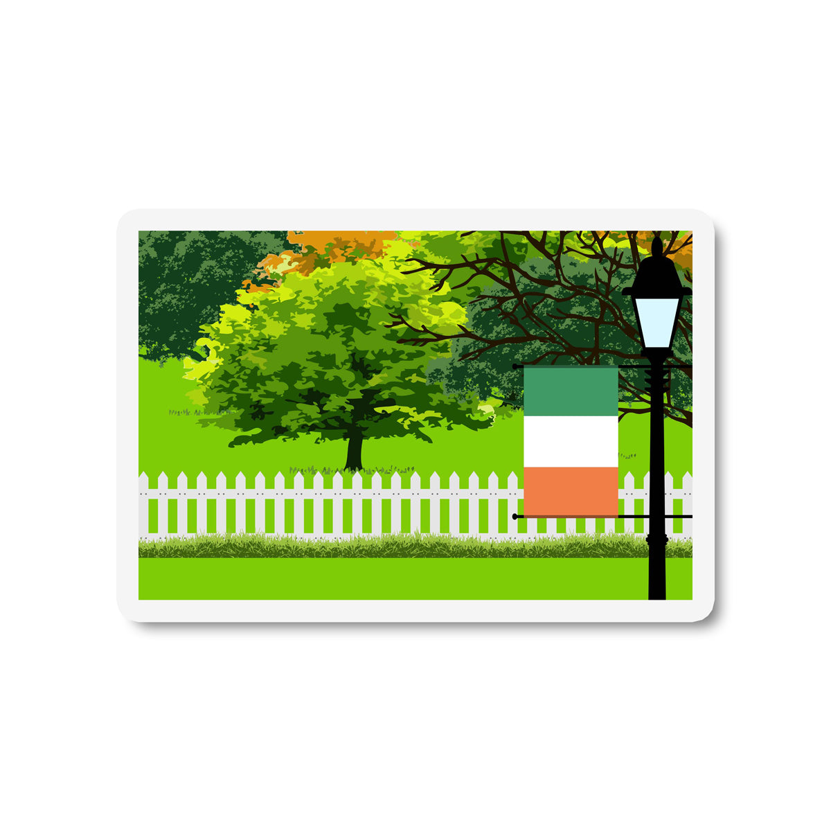 Ireland Trees and Street Lamp Sticker