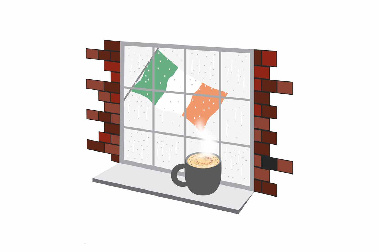 Ireland Coffee Rain Window Sticker