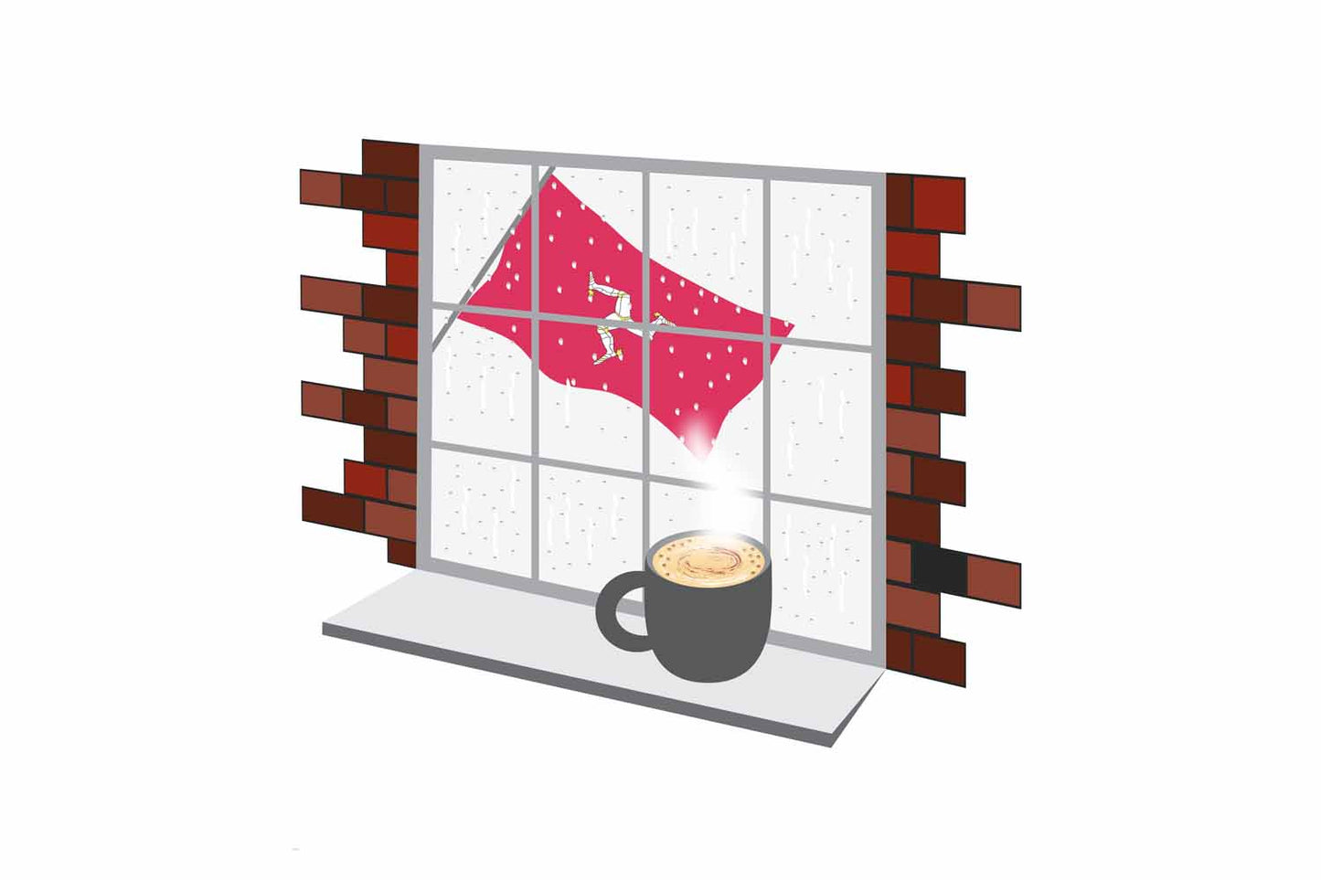 Isle of Man Coffee Rain Window Sticker