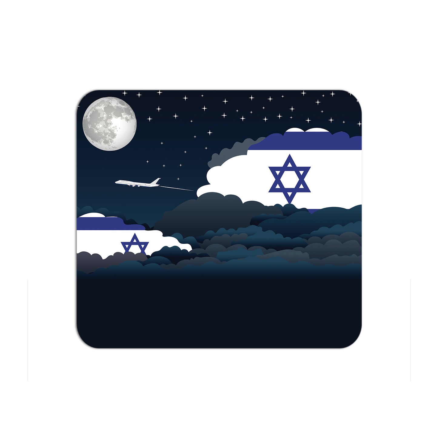 Israel Airplane Airport Flight Night Clouds Mousepad