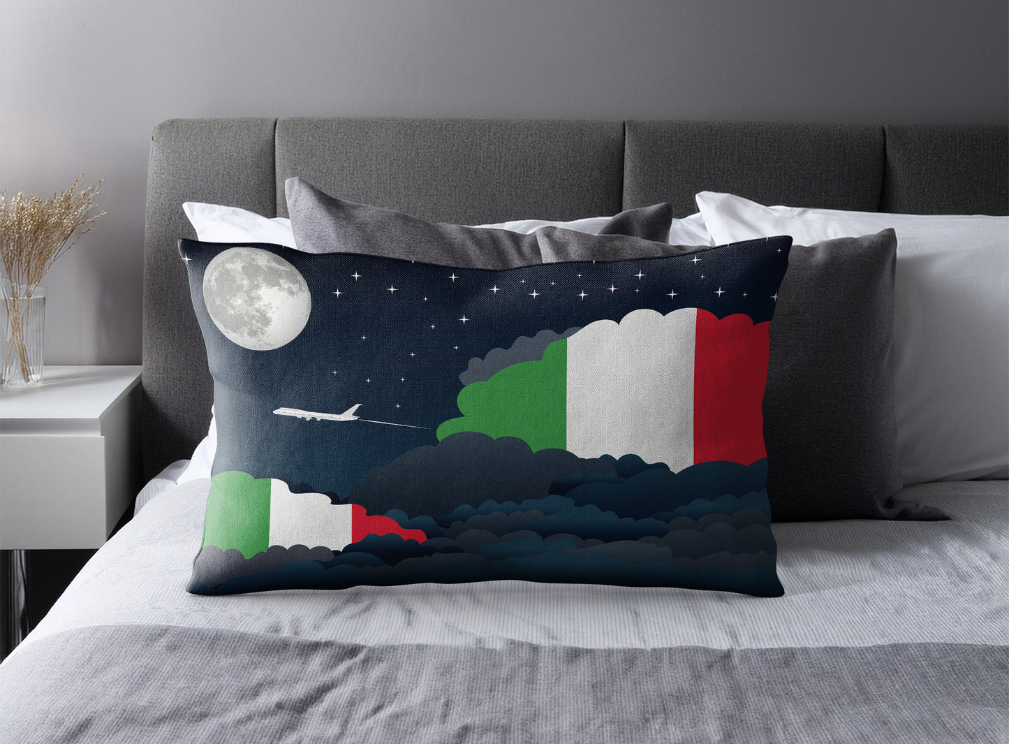 Italy Night Clouds Pillow Case and Pillow Throw