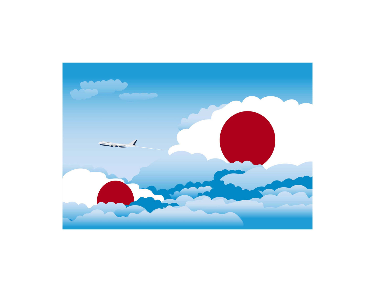 Japan Day Clouds Blanket Throw