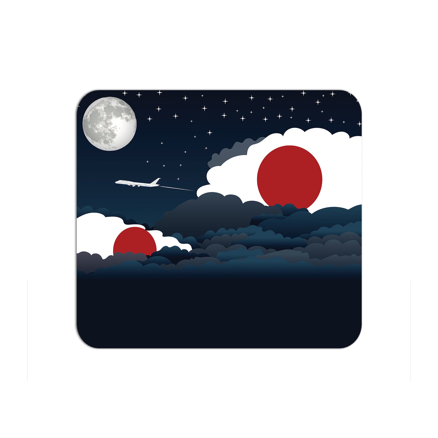 Japan Airplane Airport Flight Night Clouds Mousepad