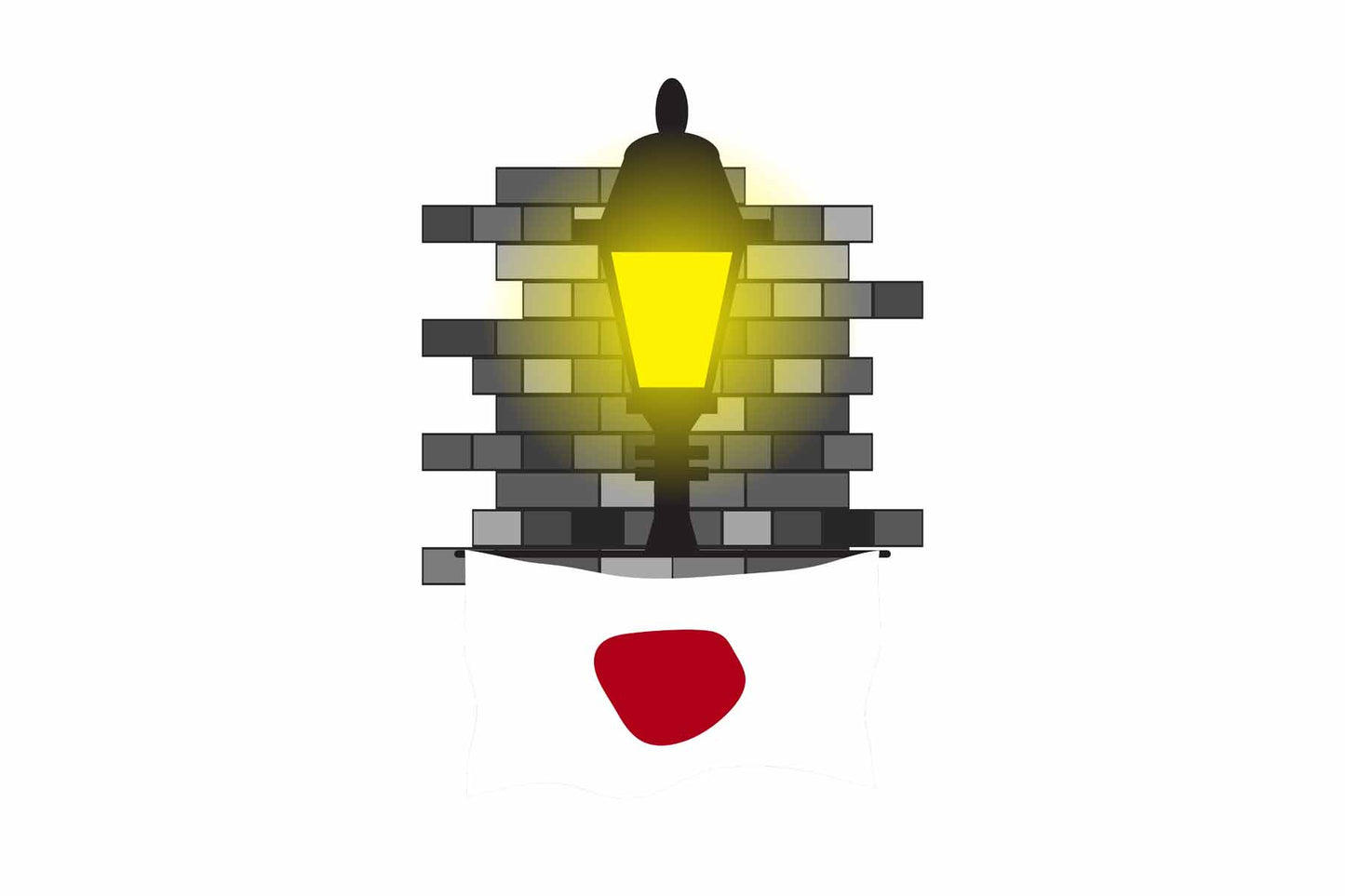 Japan Street Lamp Bricks Sticker