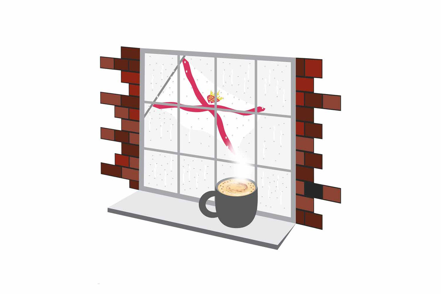 Jersey Coffee Rain Window Fridge Magnet