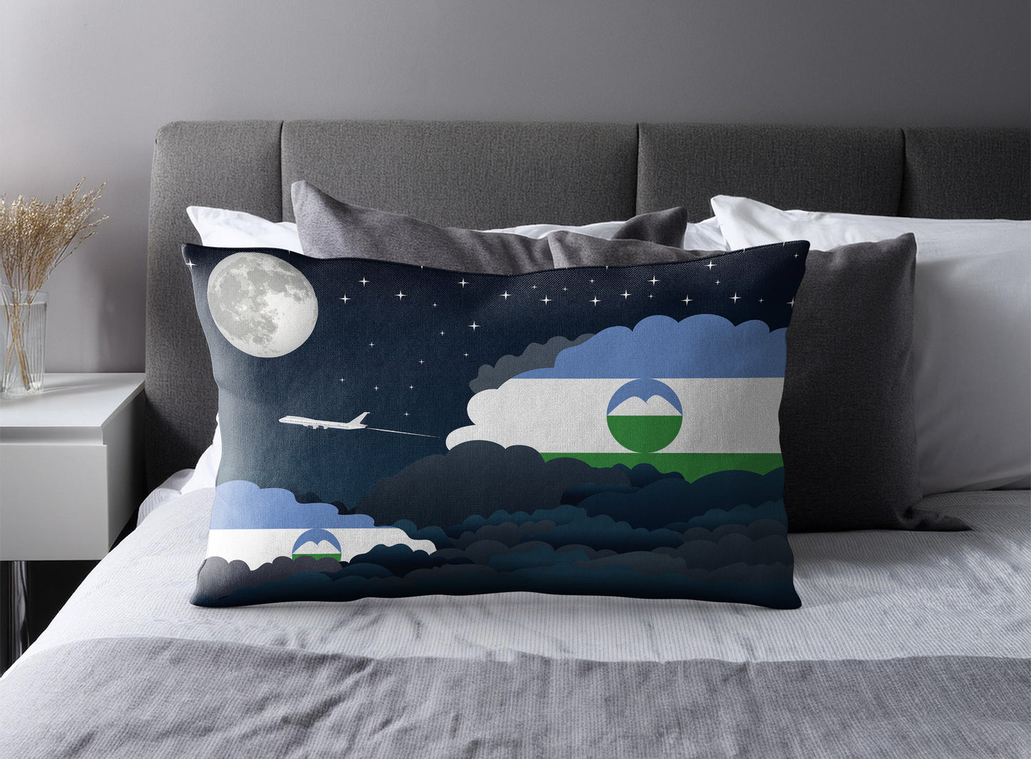 Kabardino Balkaria Night Clouds Pillow Case and Pillow Throw