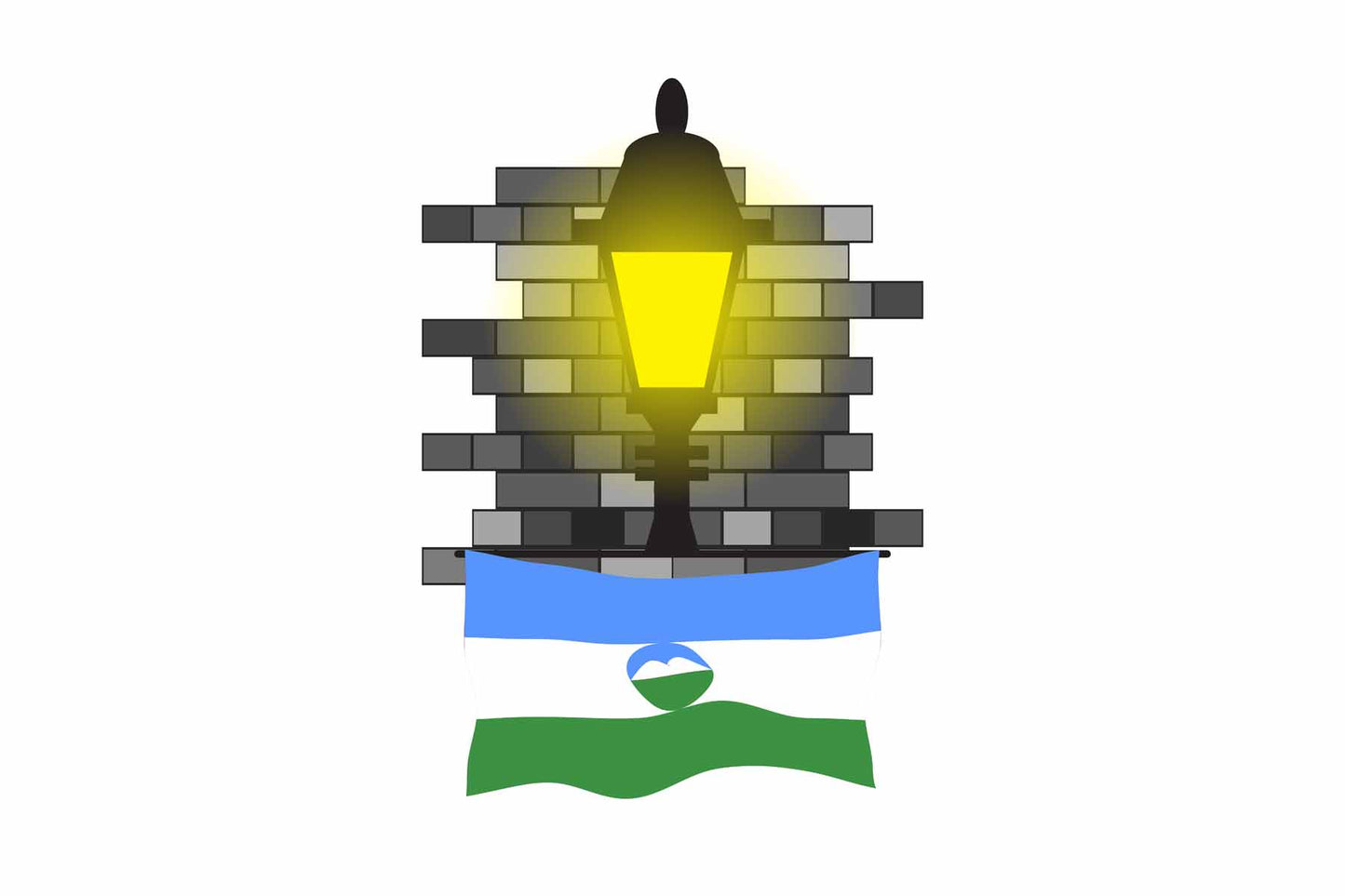 Kabardino Balkaria Street Lamp Bricks Sticker